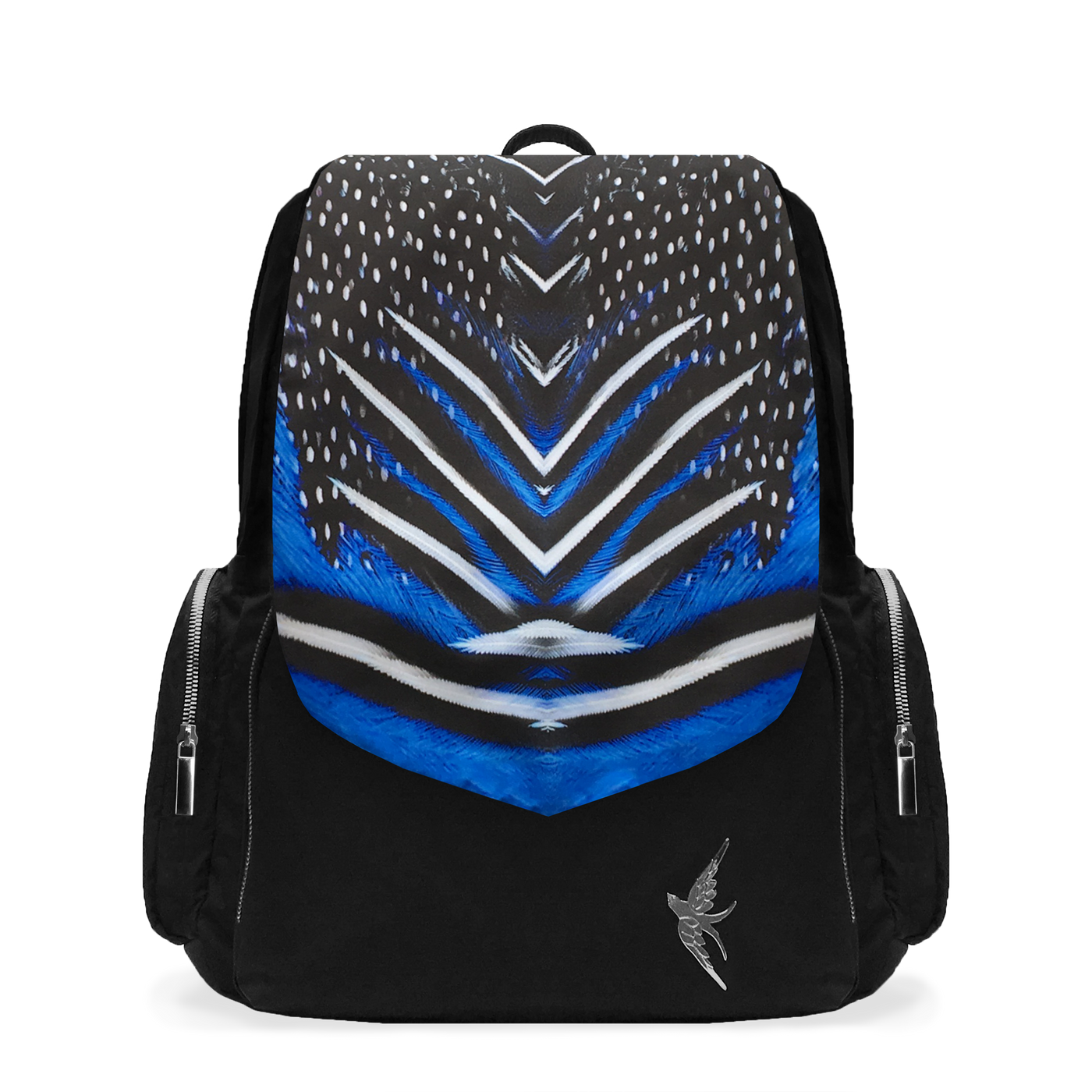 Laptop Backpack with the Cobalt Feathers Print