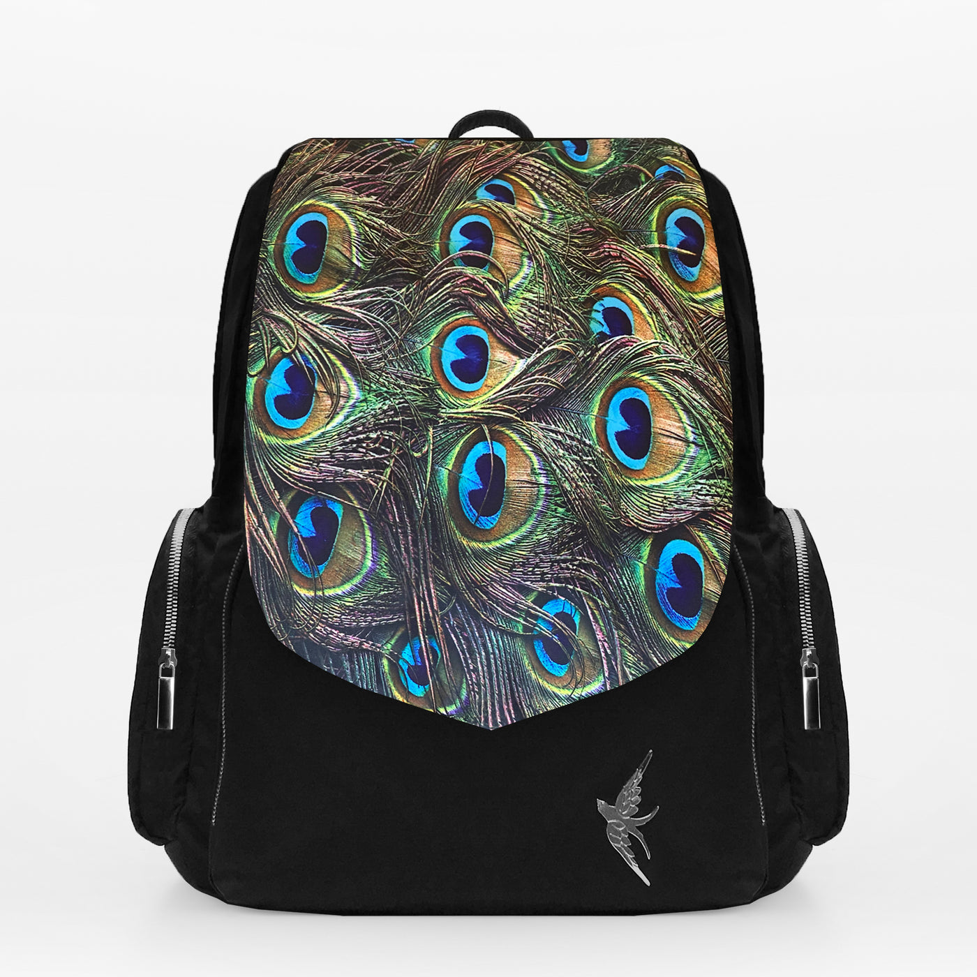 Laptop Backpack with the Emerald Peacock Print