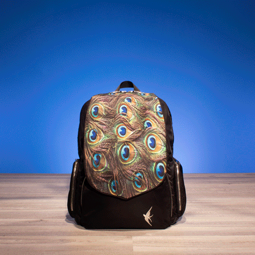 Laptop Backpack with the Cobalt Feathers Print