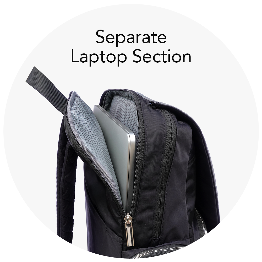 Laptop Backpack - All Black - No Prints